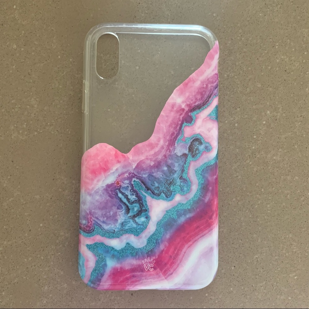 Velvet Caviar Geode Glitter Clear iPhone XR Case